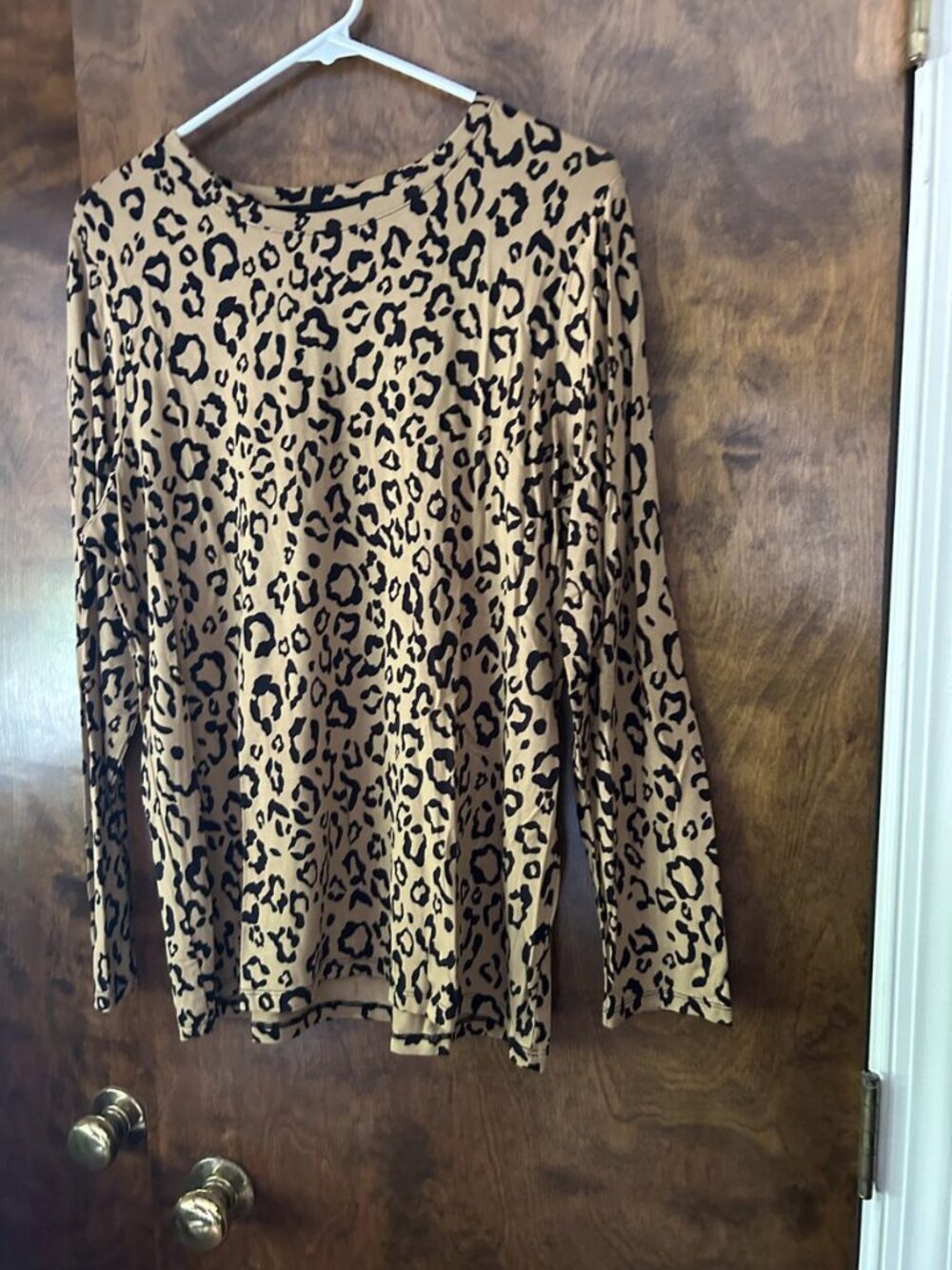 Chico's Leopard Print Long Sleeve Top Large